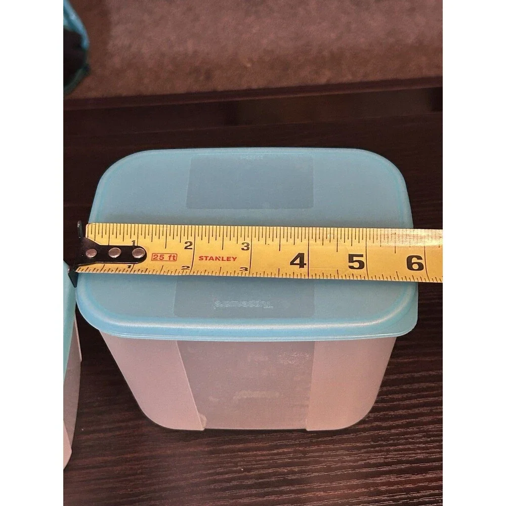 Set Of 3 Tupperware Freezer Mates 5 Cup & Two Mini 300mL Containers Aqua W/ Lids